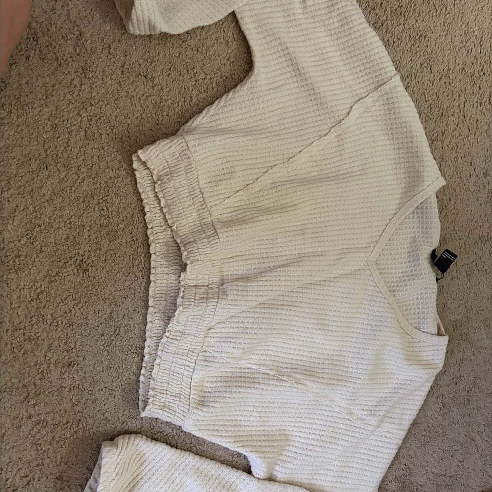 Forever 21 Cream Textured Knit Top
